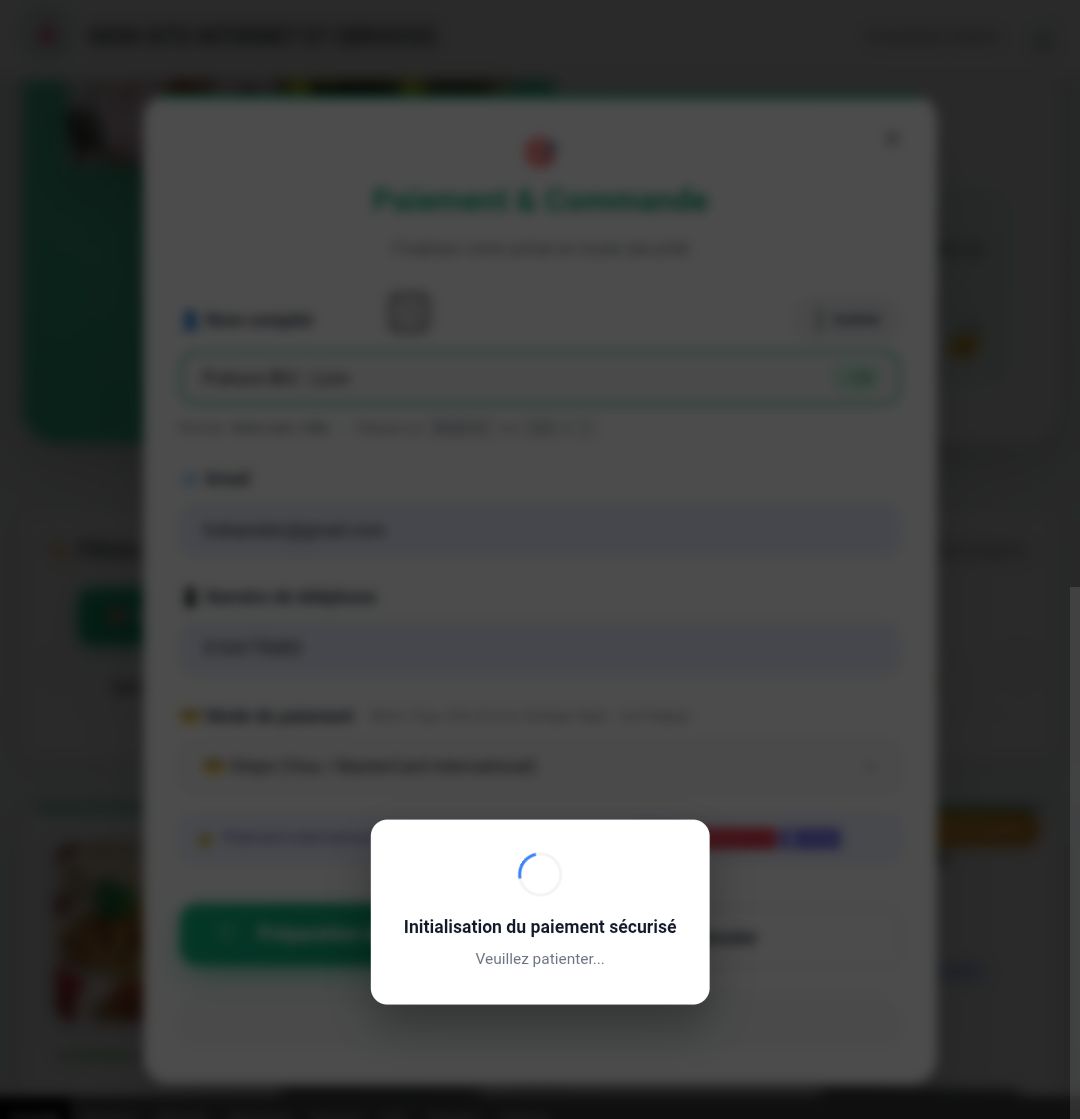 Interface Stripe sending paiements